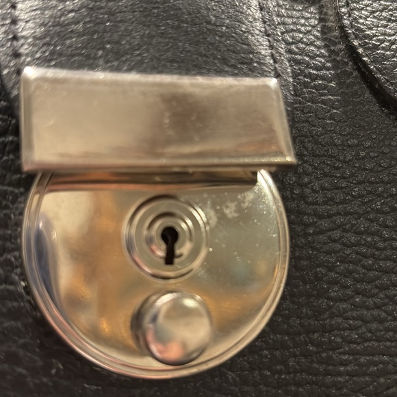 Vintage Rare Black Leather Doctor’s Bag Silver Hardware Made in Hungary - Picture 10 of 14